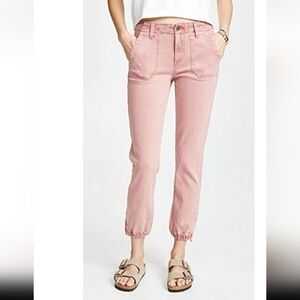 Paige Modal Cotton Blend Mayslie Stretch Lightweight Hem Zip Jean Joggers NWOT